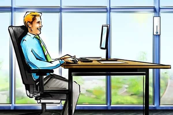 Goed temperatuur op kantoor